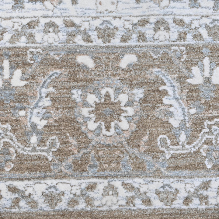 Grey & Beige Floral Turkish Rug 8X10 Ft