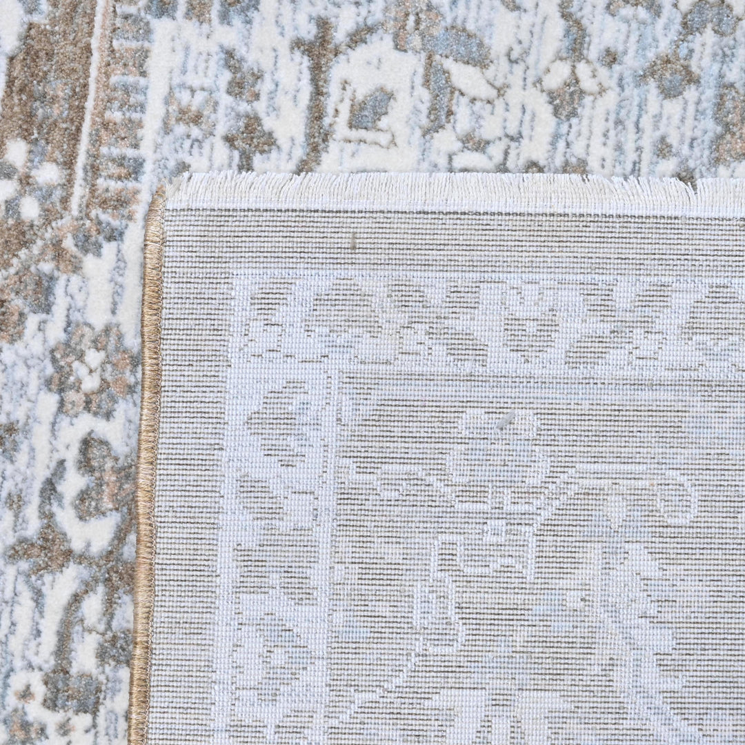 Grey & Beige Floral Turkish Rug 8X10 Ft