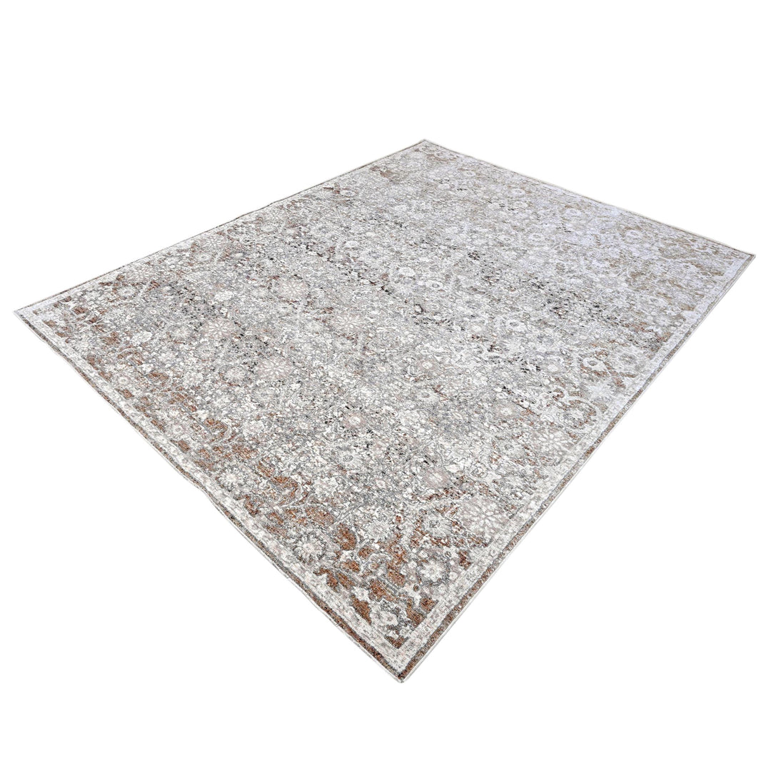Soft Grey Abstract Turkish Rug 8X10 Ft