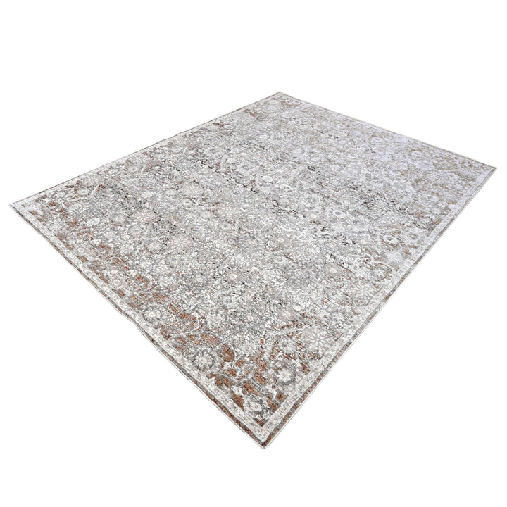 Soft Grey Abstract Turkish Rug 8X10 Ft