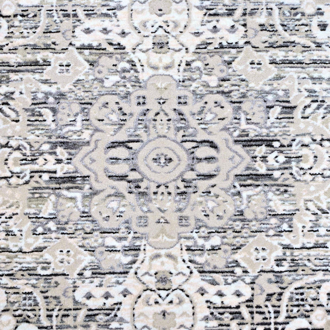 Soft Grey Floral Turkish Rug 8X10 Ft