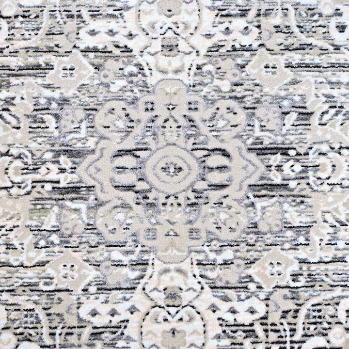 Soft Grey Floral Turkish Rug 8X10 Ft
