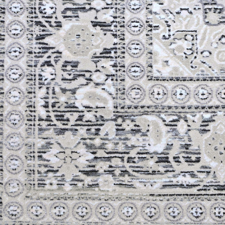 Soft Grey Floral Turkish Rug 8X10 Ft