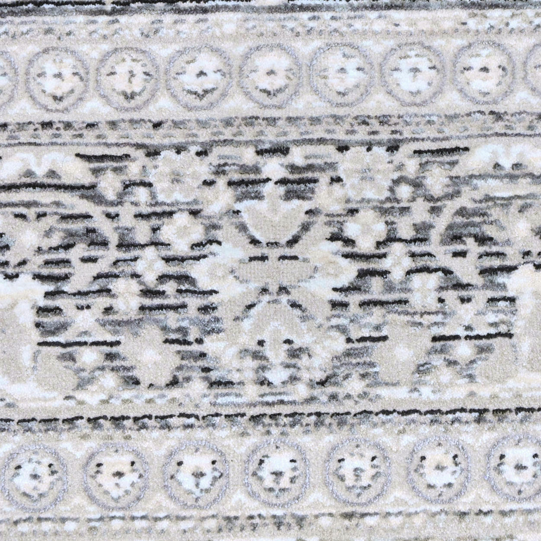 Soft Grey Floral Turkish Rug 8X10 Ft