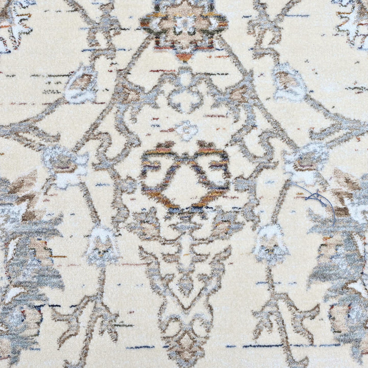 Ivory Grey Floral Turkish Rug 8X10 Ft