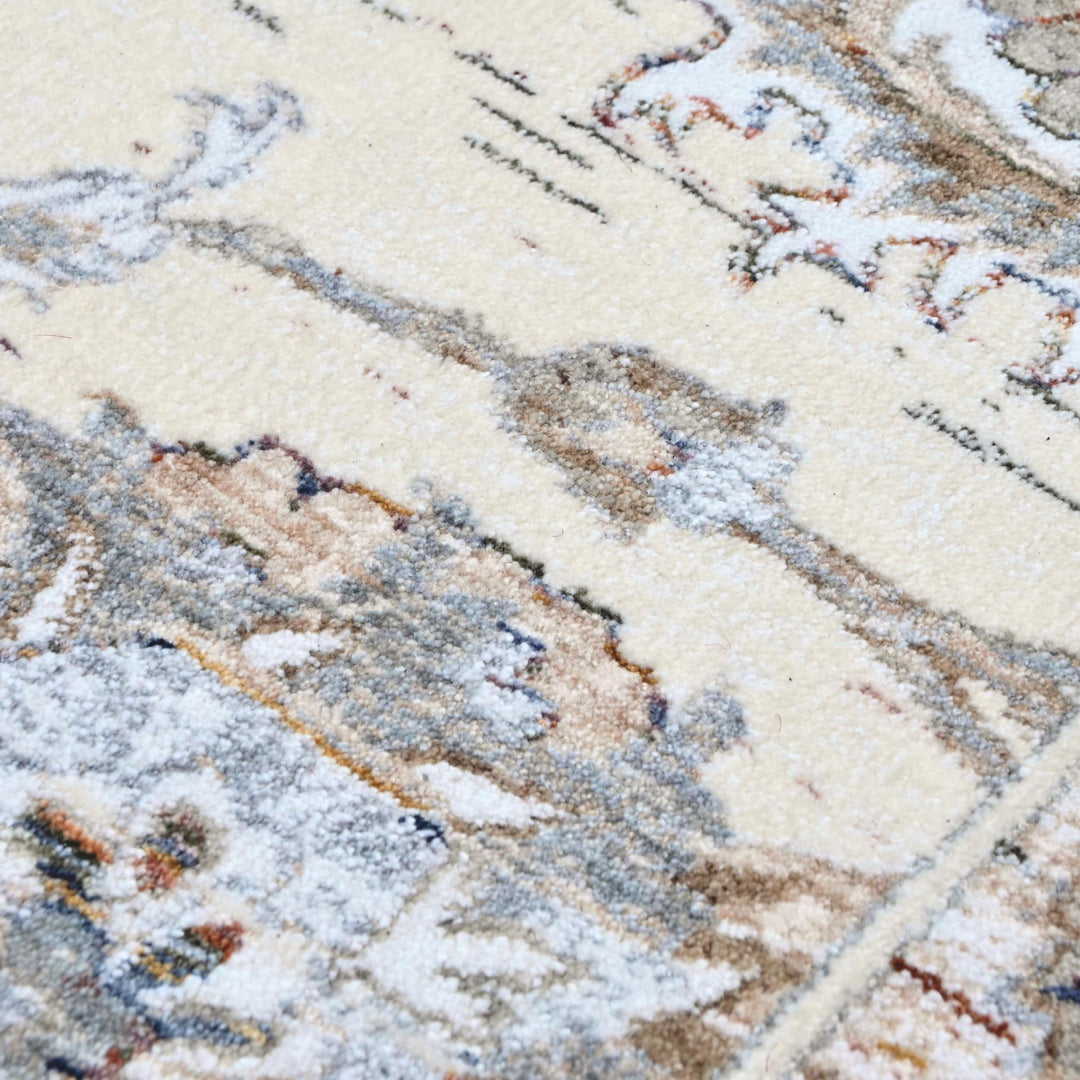 Ivory Grey Floral Turkish Rug 8X10 Ft