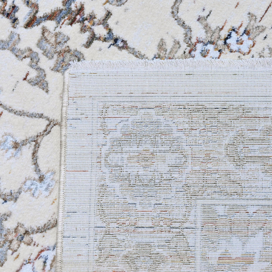 Ivory Grey Floral Turkish Rug 8X10 Ft