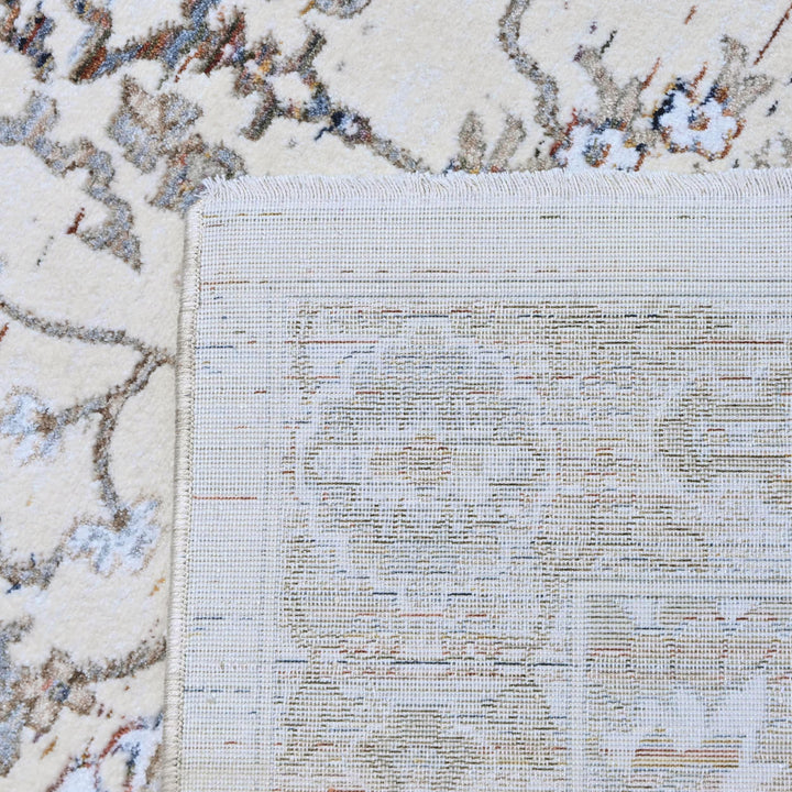 Ivory Grey Floral Turkish Rug 8X10 Ft