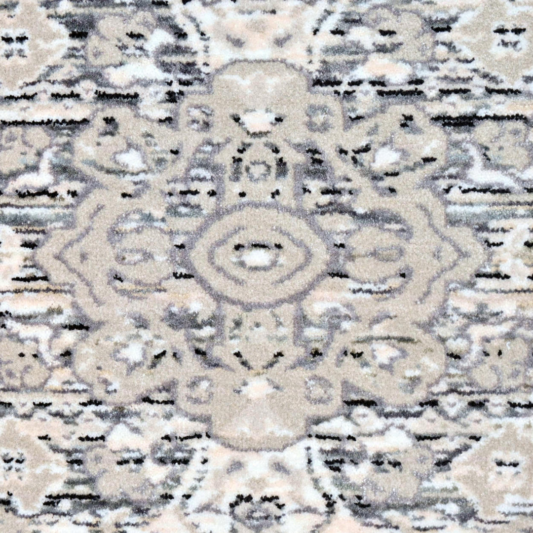Grey & Beige Abstract Turkish Rug 5X8 ft
