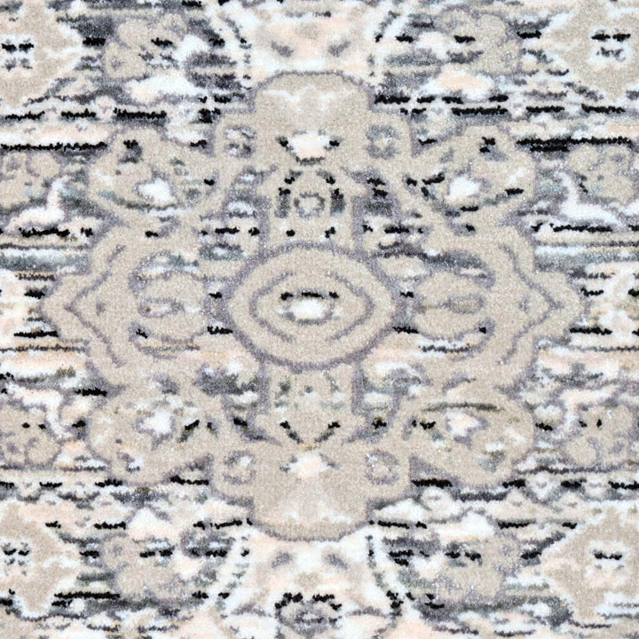 Grey & Beige Abstract Turkish Rug 5X8 ft