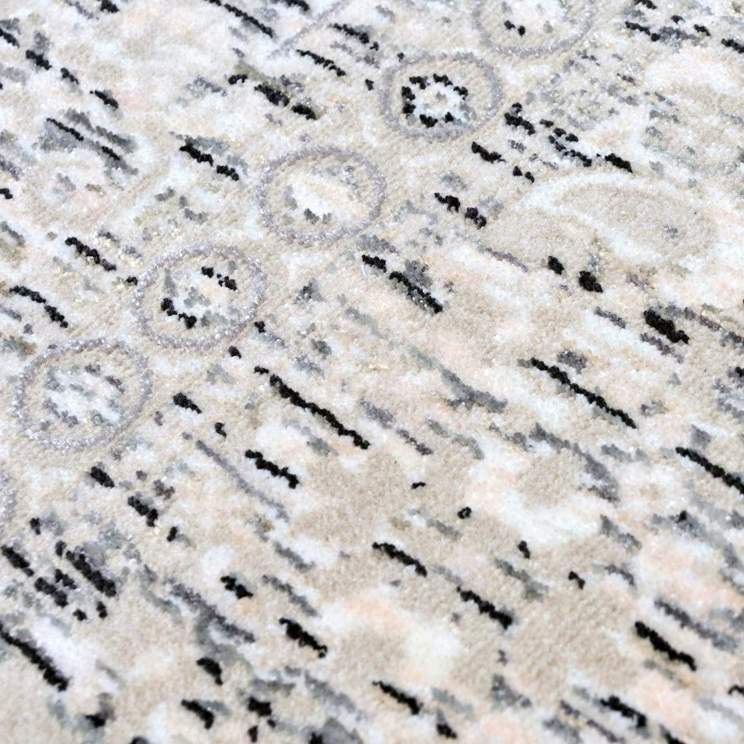 Grey & Beige Abstract Turkish Rug 5X8 ft