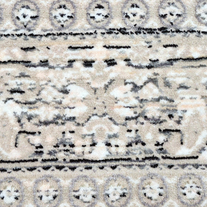 Grey & Beige Abstract Turkish Rug 5X8 ft
