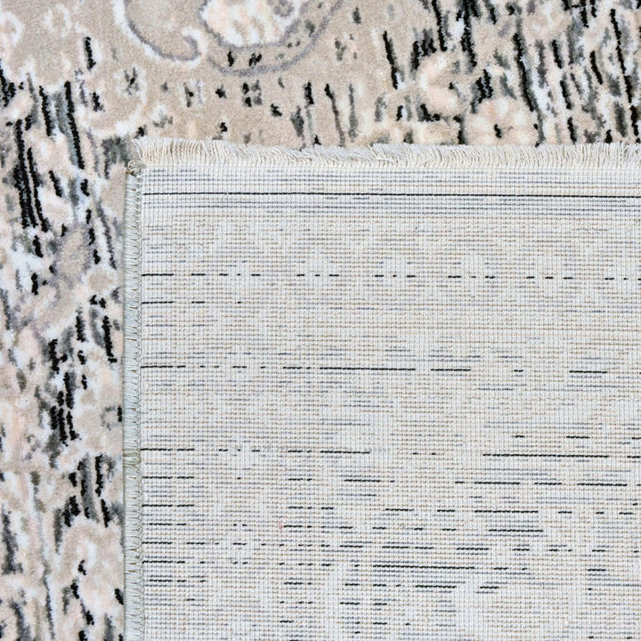 Grey & Beige Abstract Turkish Rug 5X8 ft