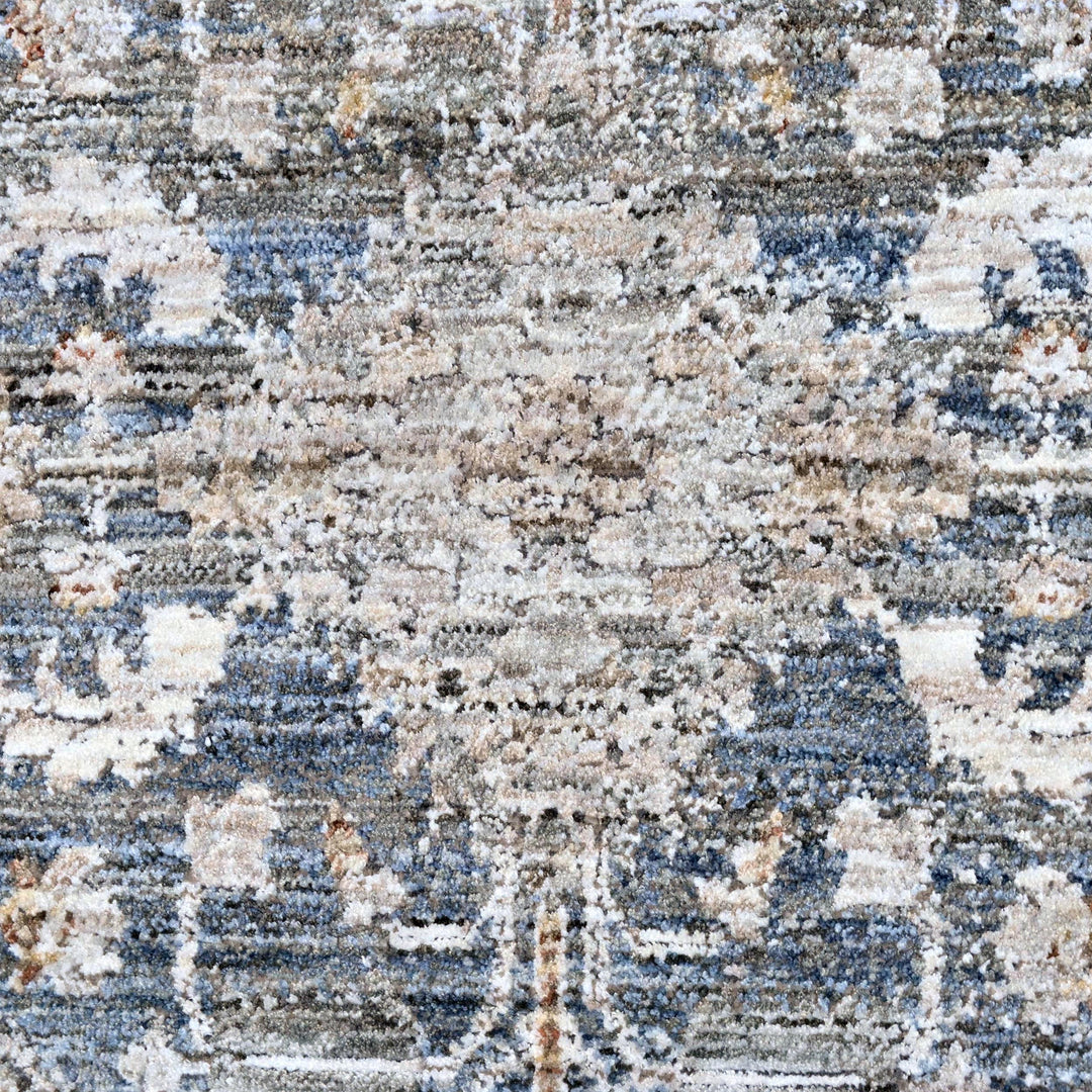 Grey & Blue Abstract Turkish Rug 5X8 ft