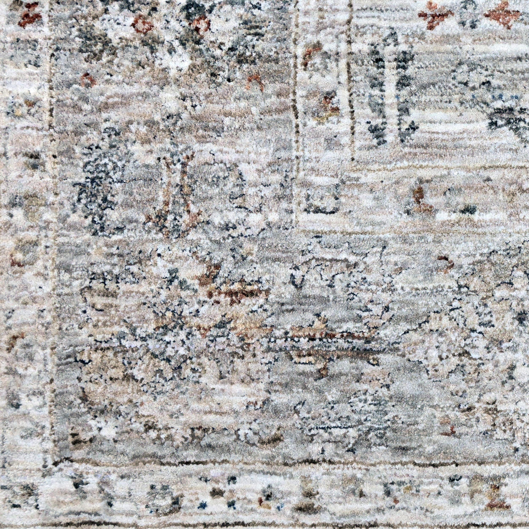 Grey & Blue Abstract Turkish Rug 5X8 ft