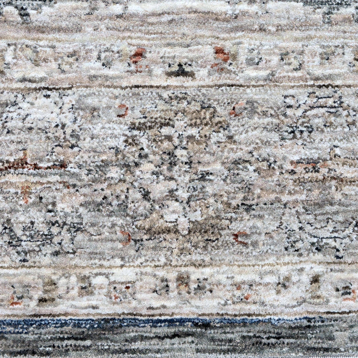Grey & Blue Abstract Turkish Rug 5X8 ft