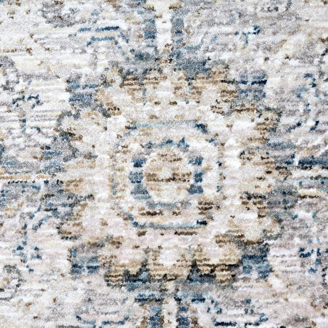 Grey & Beige Floral Turkish Rug 5X8 ft