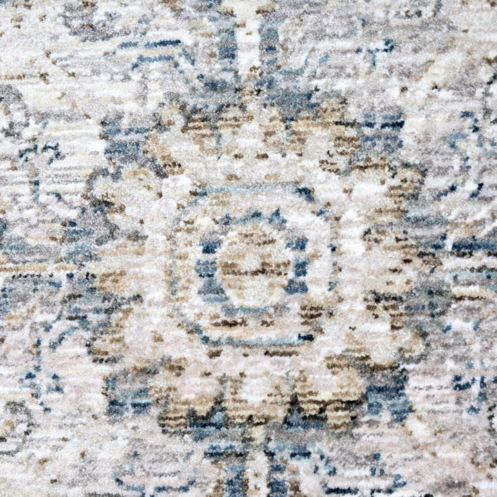 Grey & Beige Floral Turkish Rug 5X8 ft