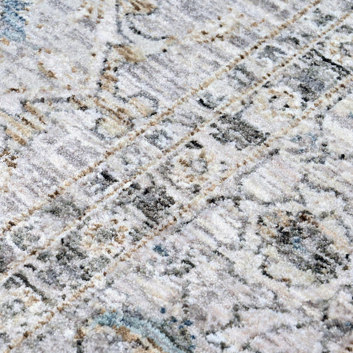 Grey & Beige Floral Turkish Rug 5X8 ft