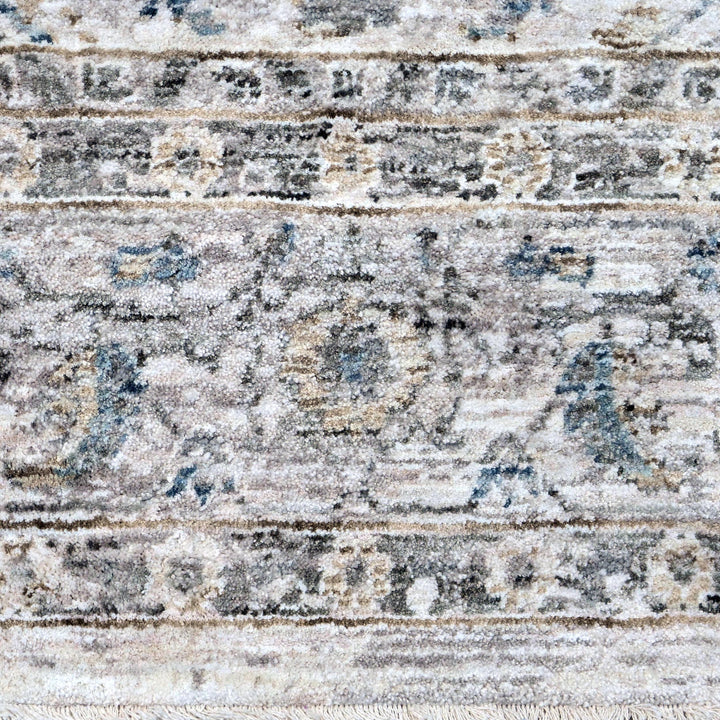 Grey & Beige Floral Turkish Rug 5X8 ft