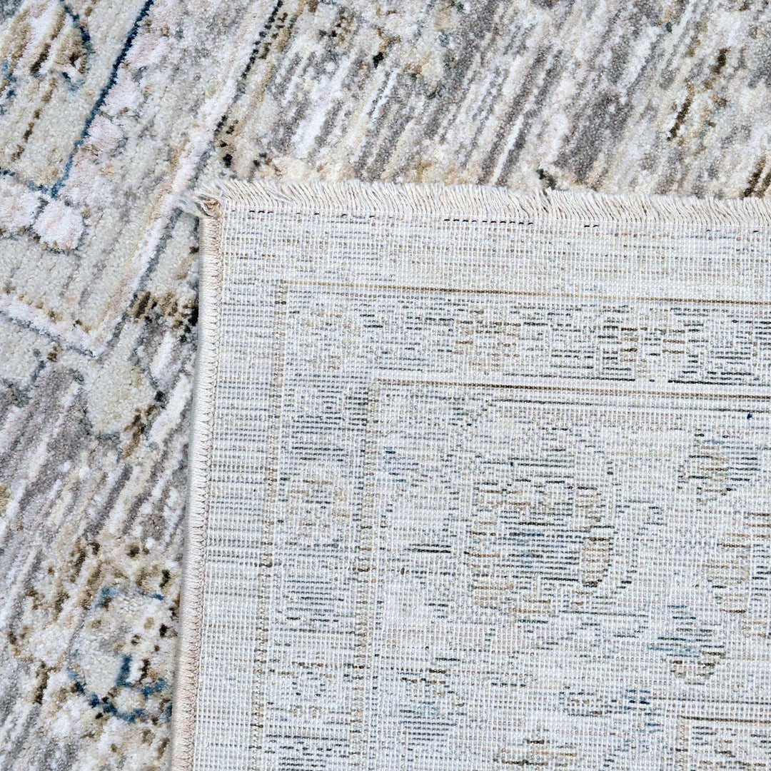 Grey & Beige Floral Turkish Rug 5X8 ft
