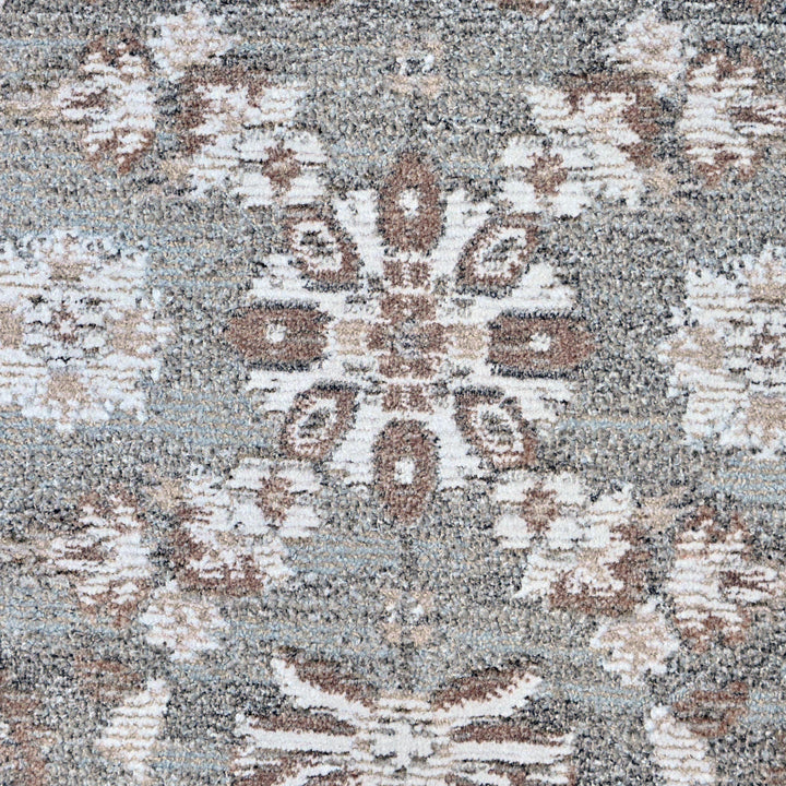 Grey & Beige Floral Turkish Rug 5X8 ft