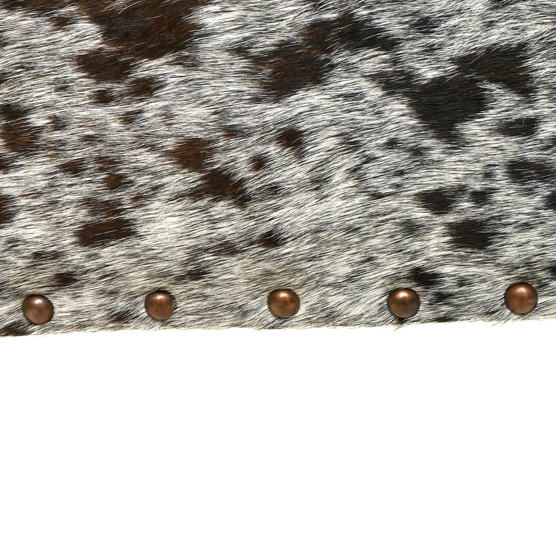 Tri-colour  Natural Cowhide Ottoman Settee 3 Seater