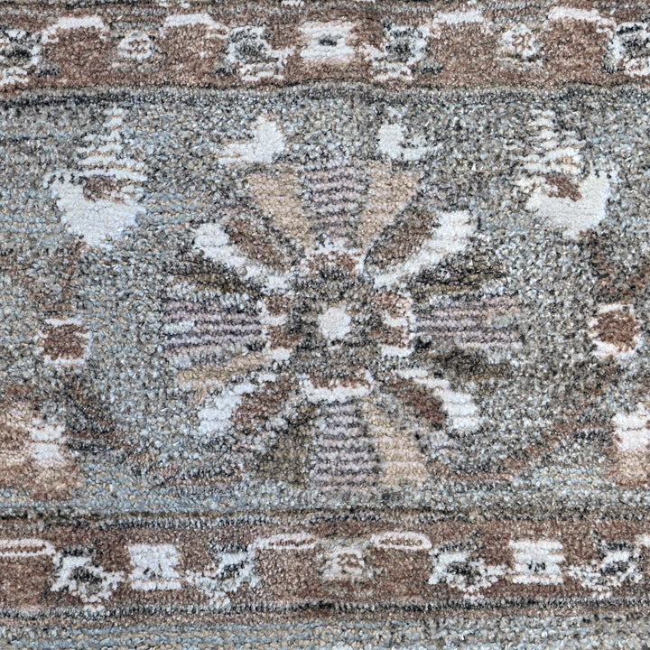 Grey & Beige Floral Turkish Rug 5X8 ft