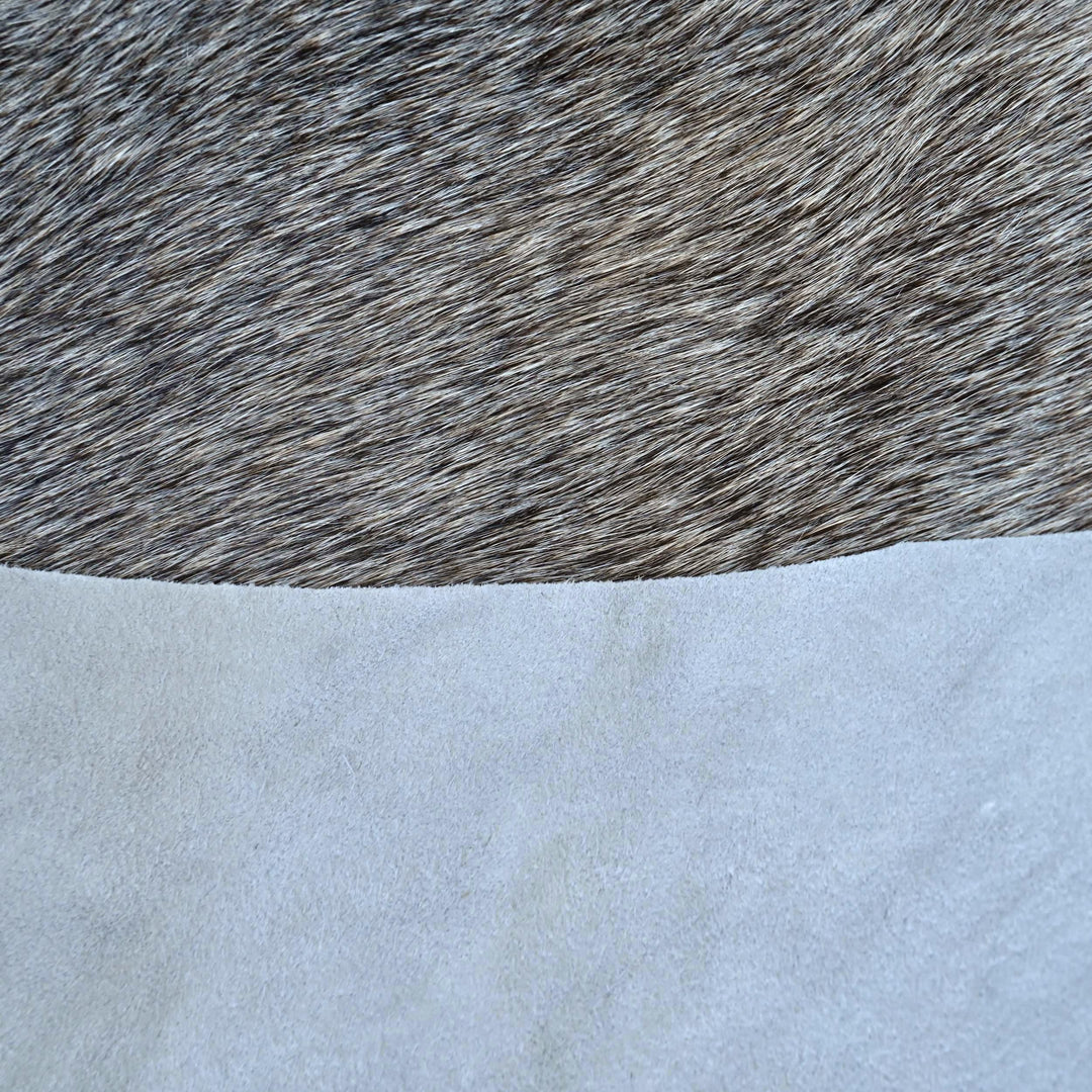 Salt & Pepper Brindle Cowhide Rug 4X4.5 FT