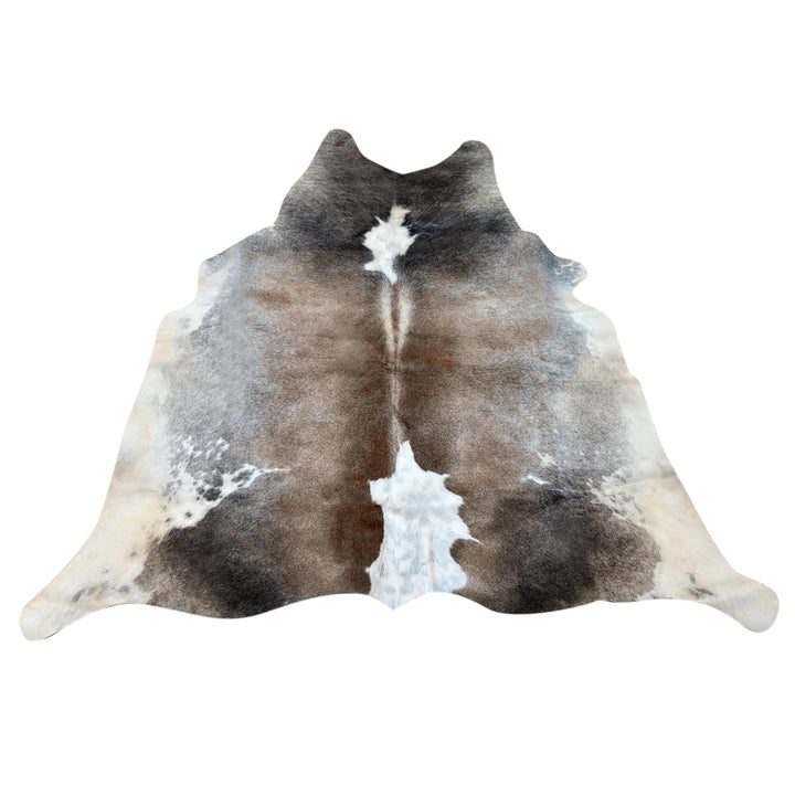 Taupe Grey & Brown Cowhide Rug 4x4 FT