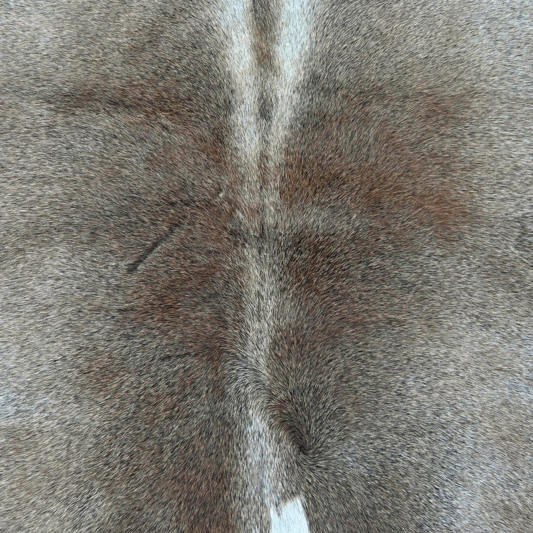 Taupe Grey & Brown Cowhide Rug 4x4 FT