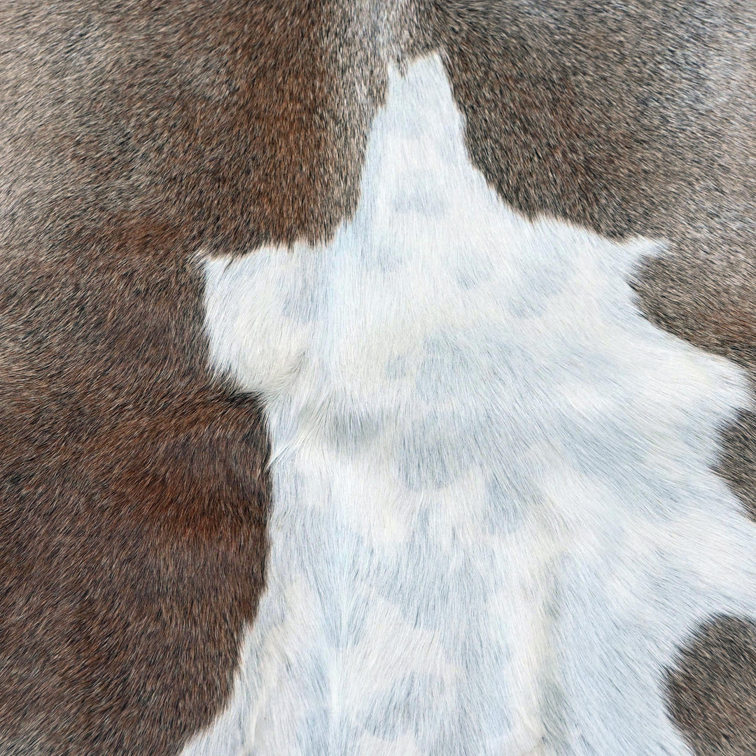 Taupe Grey & Brown Cowhide Rug 4x4 FT