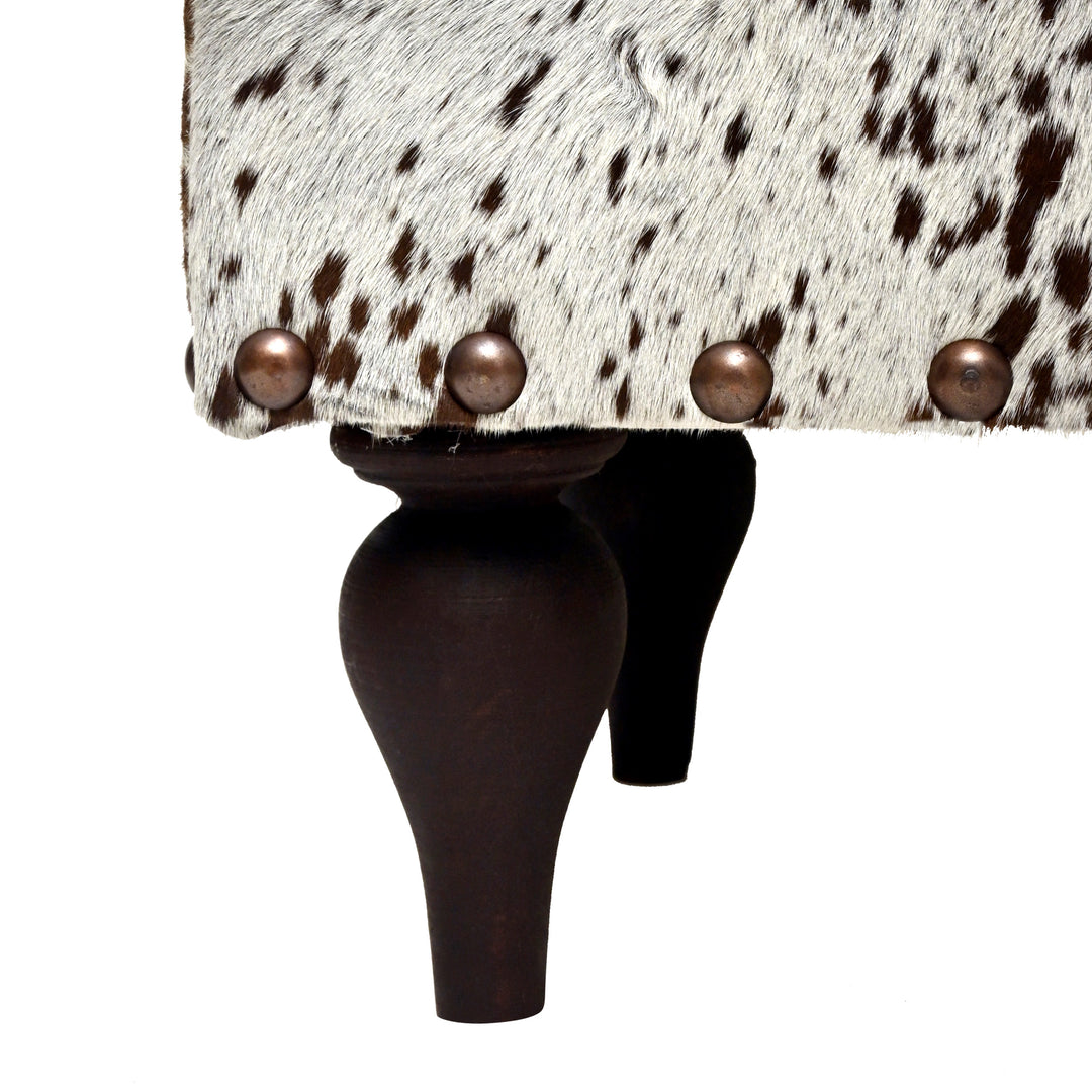 Natural Cowhide Ottoman Stool