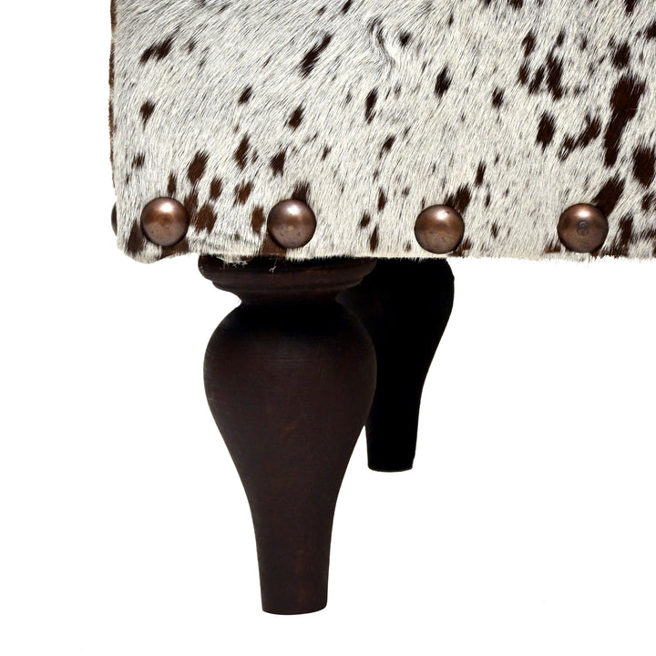 Natural Cowhide Ottoman Stool