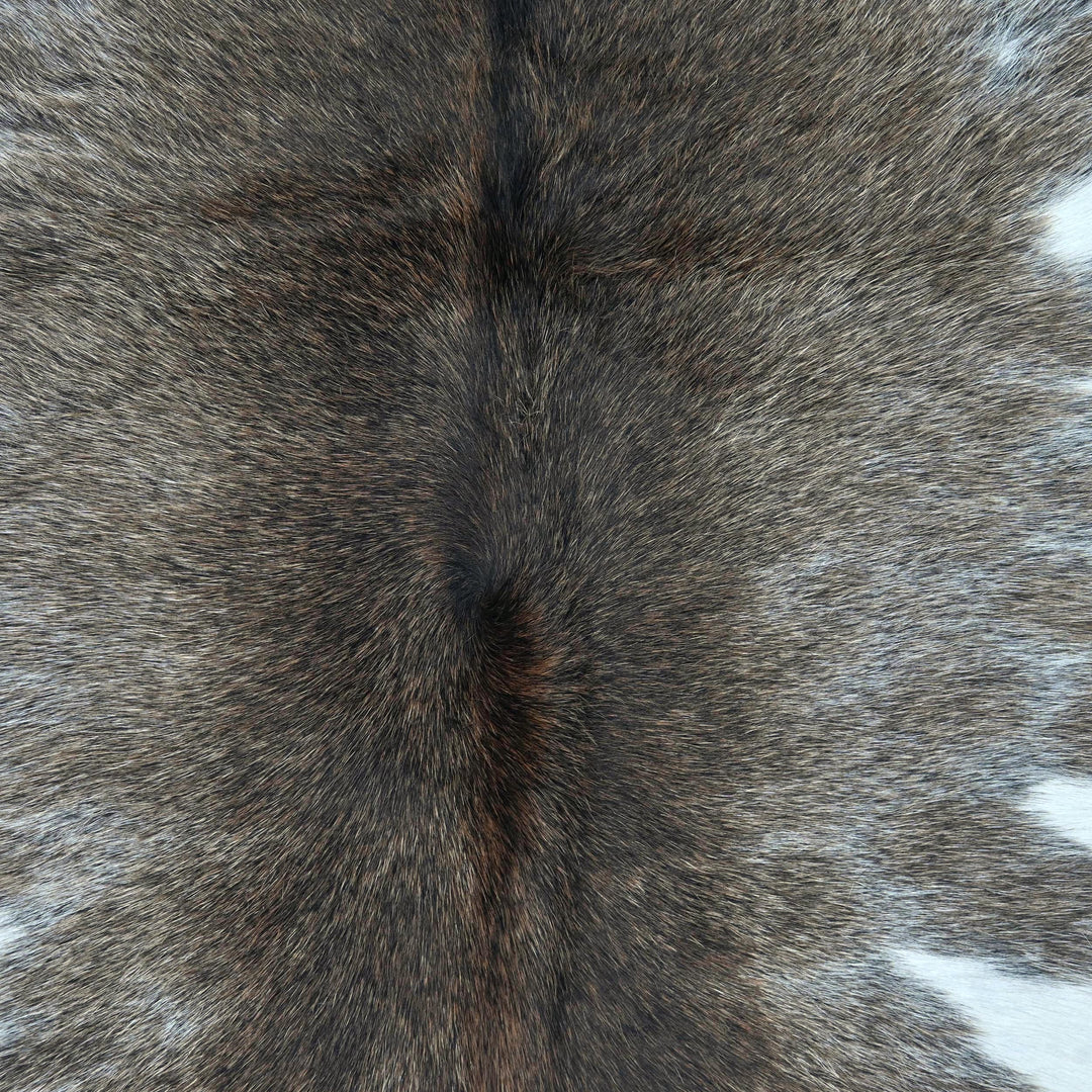 Black & White Brindle Cowhide Rug 4x4 FT