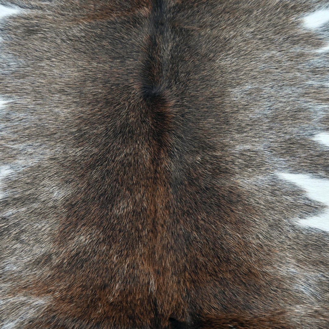 Black & White Brindle Cowhide Rug 4x4 FT