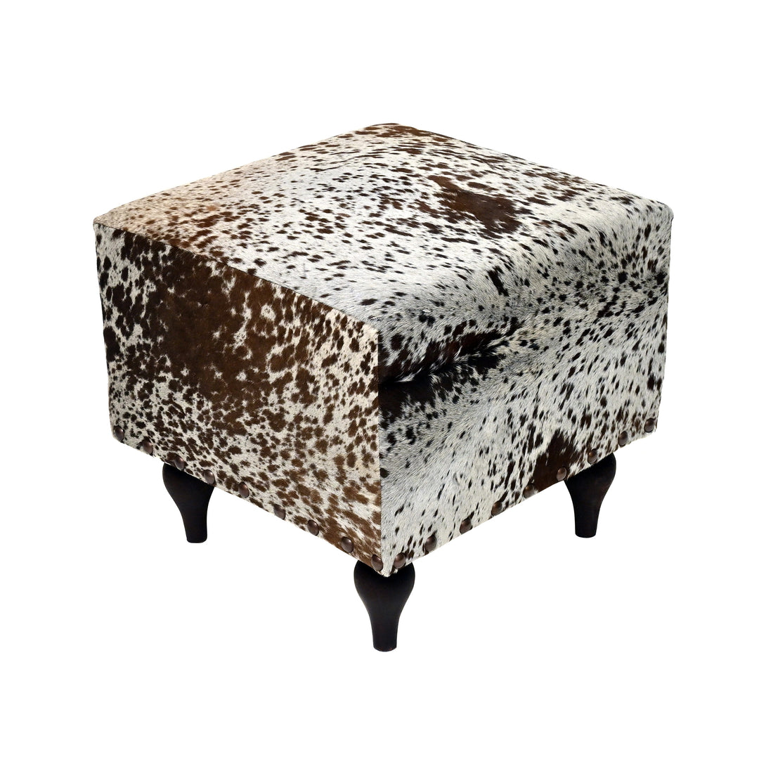 Natural Cowhide Ottoman Stool