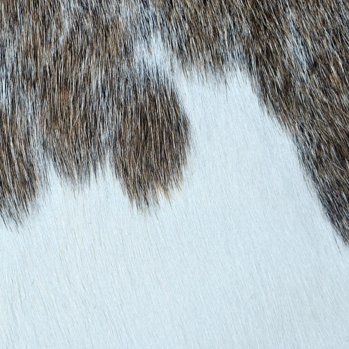 Black & White Brindle Cowhide Rug 4x4 FT