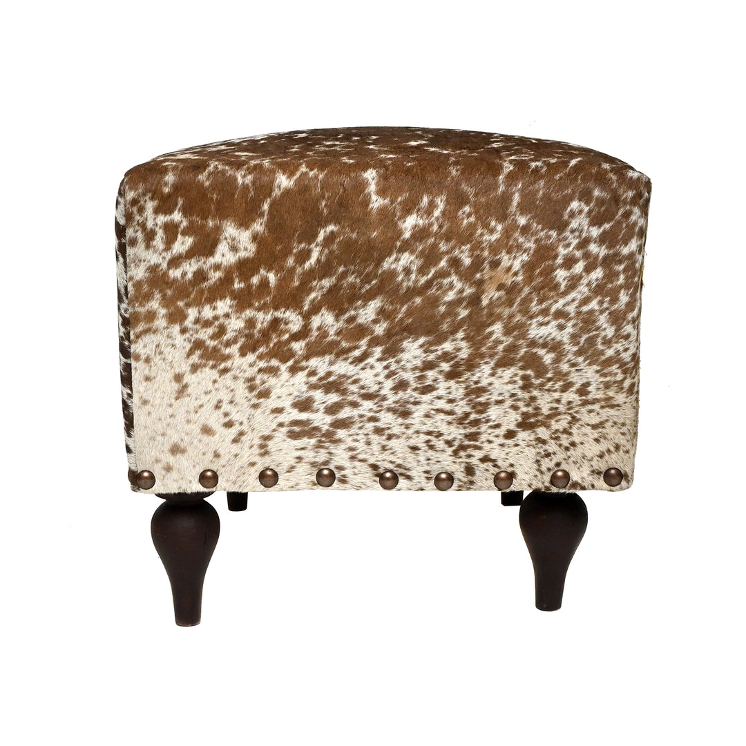 Natural Cowhide Ottoman Stool