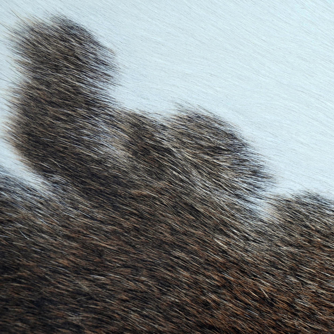 Black & White Brindle Cowhide Rug 4x4 FT