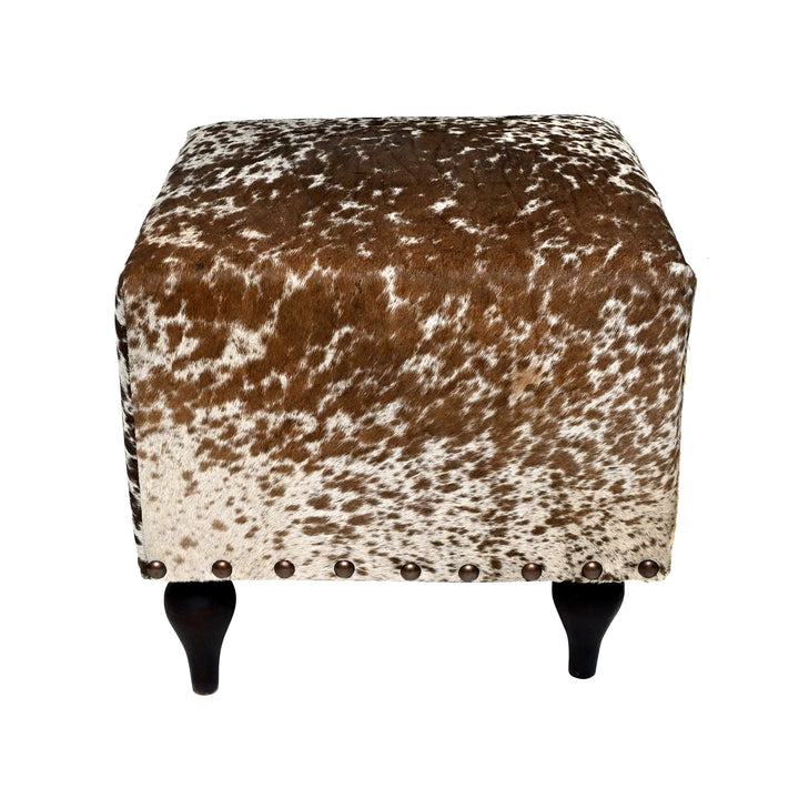 Natural Cowhide Ottoman Stool