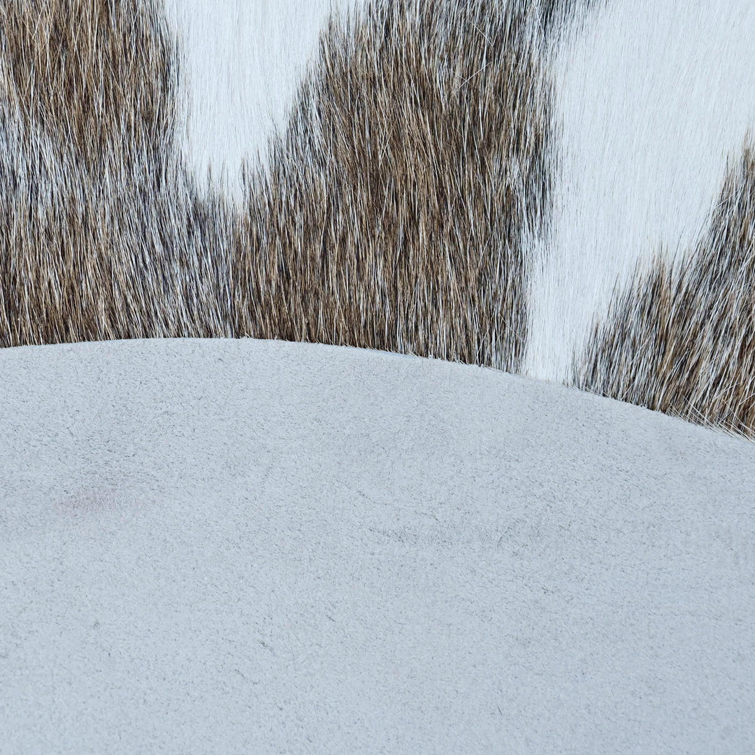 Black & White Brindle Cowhide Rug 4x4 FT