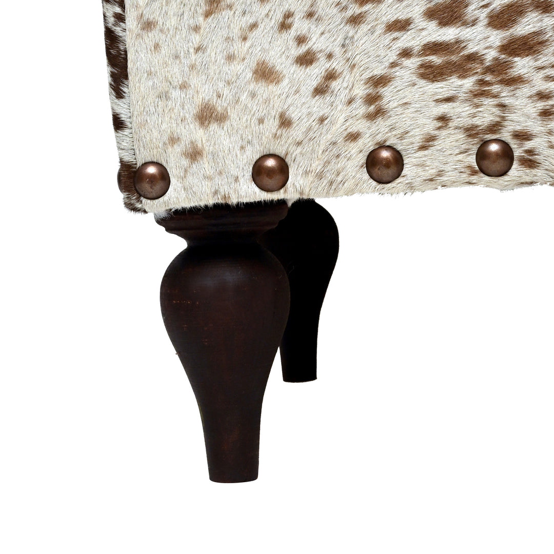 Natural Cowhide Ottoman Stool