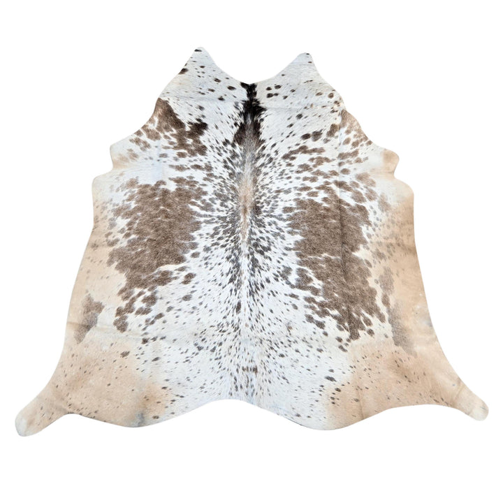 Speckled Brown & White Cowhide Rug 4X4.5 FT