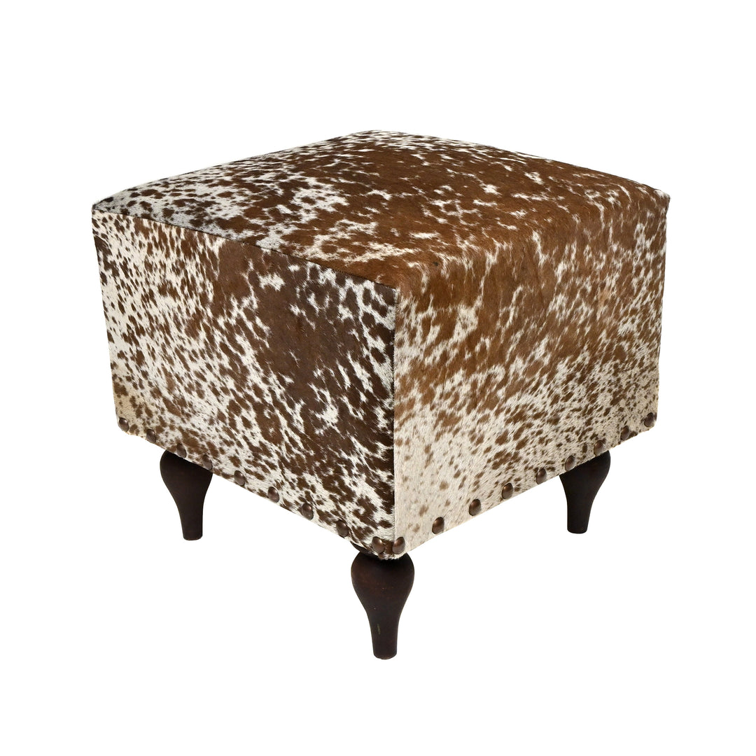 Natural Cowhide Ottoman Stool