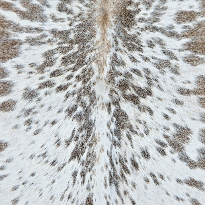 Speckled Brown & White Cowhide Rug 4X4.5 FT