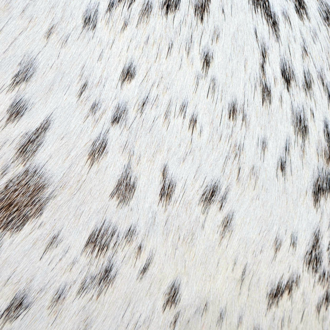 Speckled Brown & White Cowhide Rug 4X4.5 FT
