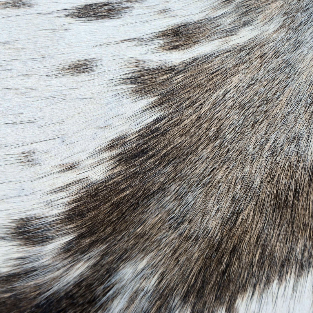 Speckled Brown & White Cowhide Rug 4X4.5 FT