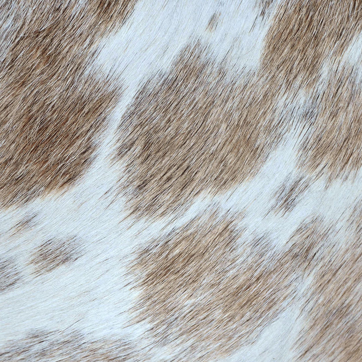 Speckled Brown & White Cowhide Rug 4X4.5 FT