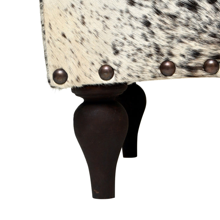 Natural Cowhide Ottoman Stool